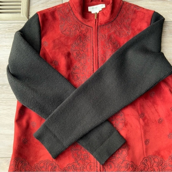 Vintage Coldwater Creek Faux Suede Embroidered Beaded Jacket - Picture 8 of 15